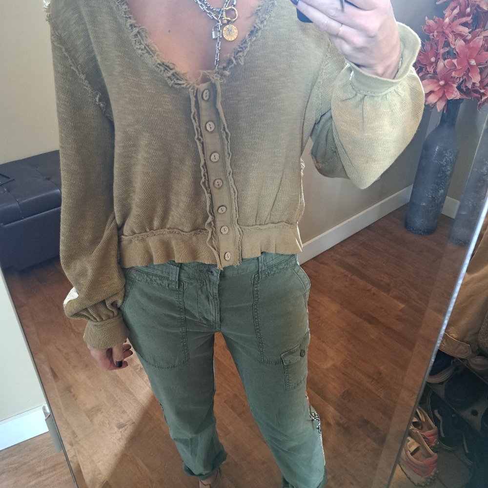 Free People golden road cardigan